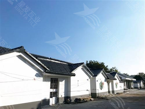 六盤水仿古樹脂瓦一體屋檐裝飾塑料瓦片 古建筑門樓圍墻瓦中式門頭仿古瓦 星發(fā)牌定制